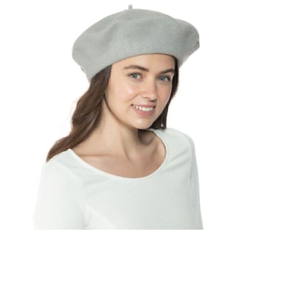NWT INC International Concepts Solid Beret, hat beanie for women’s in Grey - Picture 1 of 6